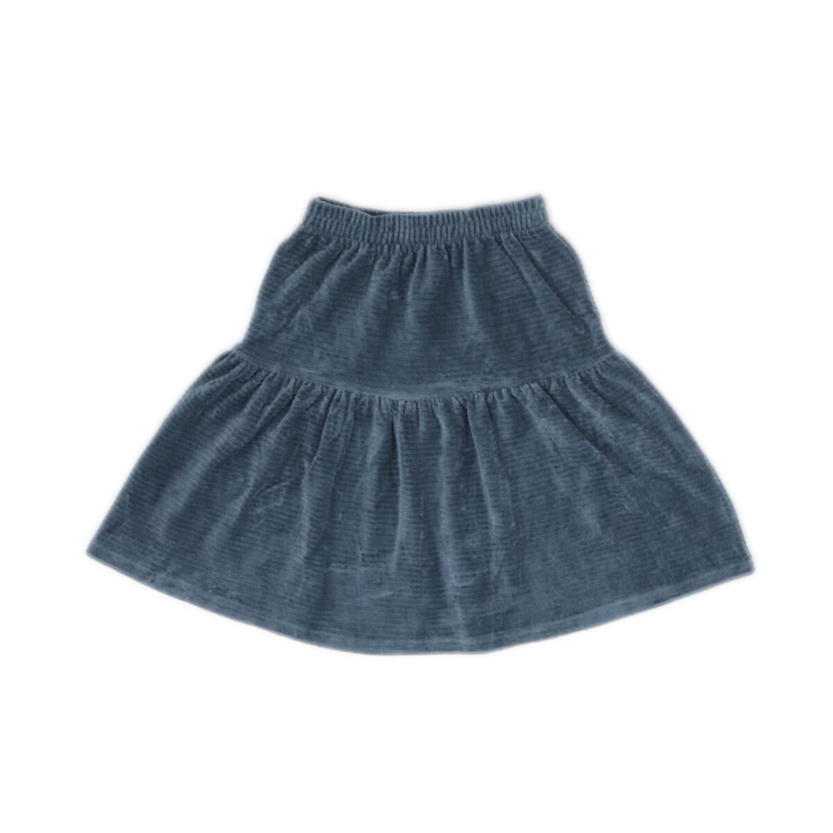 Velour Rib Skirt- Midnight