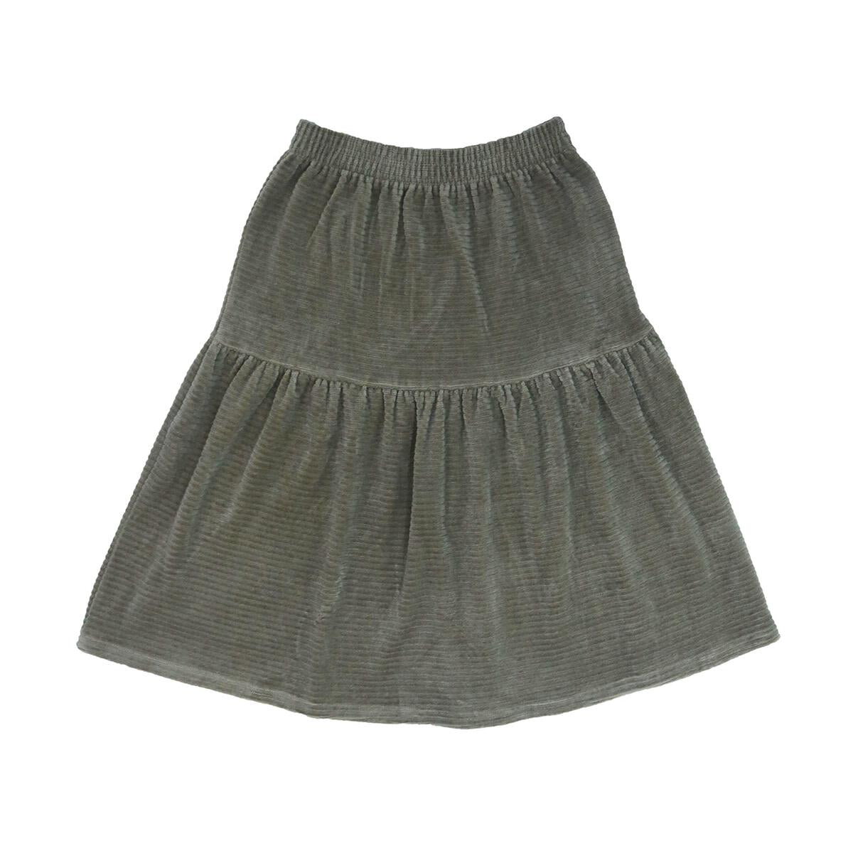 Velour Rib Skirt- Olive
