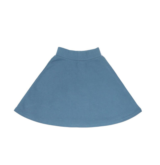 French Terry Girls Top & Skirt Set- Blue