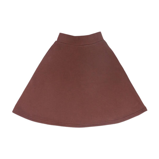 French Terry Girls Top & Skirt Set- Maroon