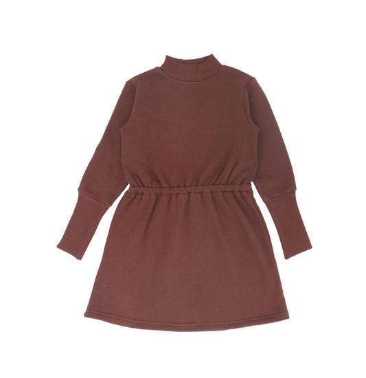 French Terry Dress- Maroon