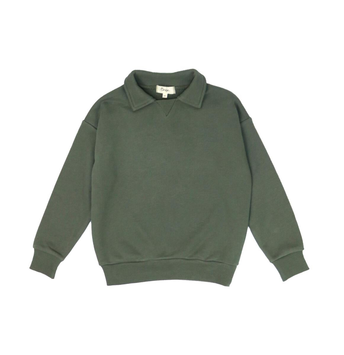 Boys French Terry Polo- Green
