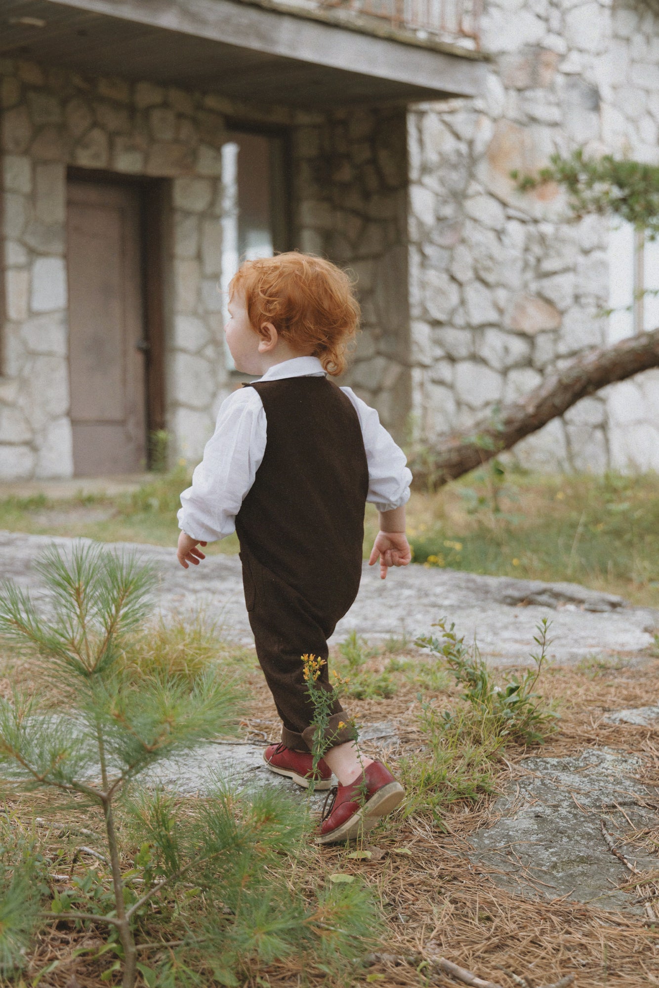 Boys Long Romper Brown