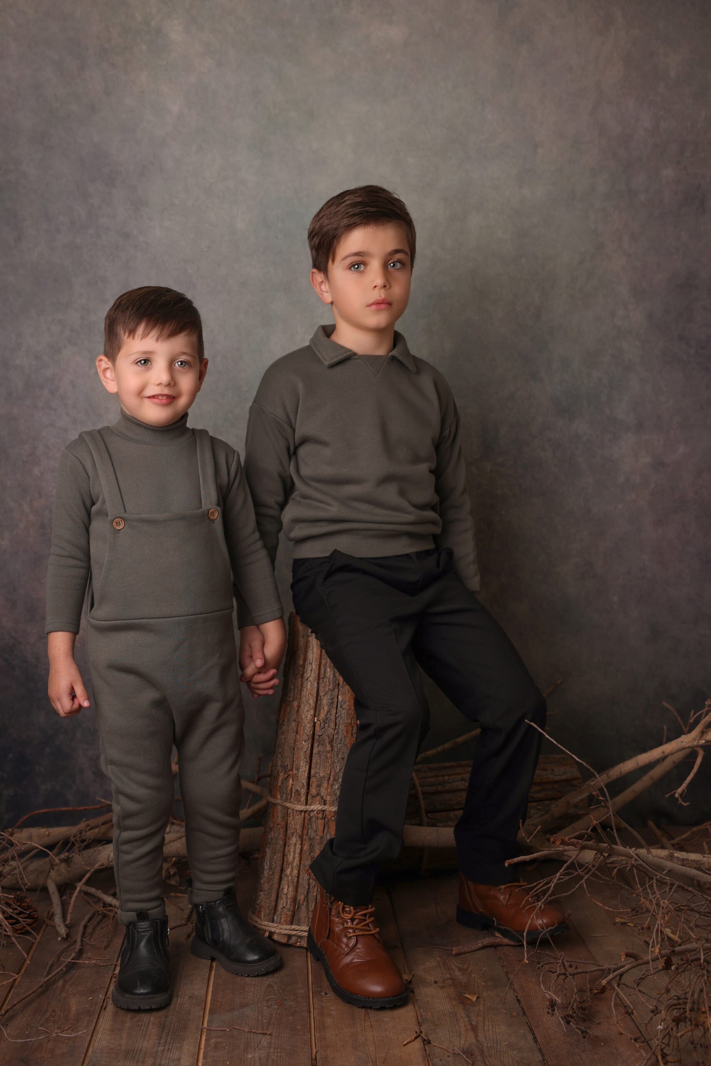 Boys French Terry Polo- Green