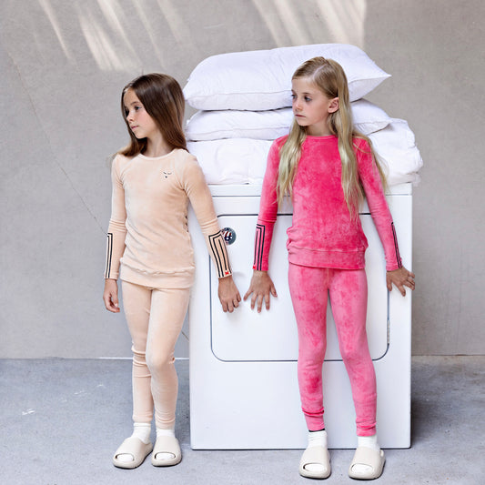 Rectangle print on sleeve Loungewear Set, Strawberry Pink