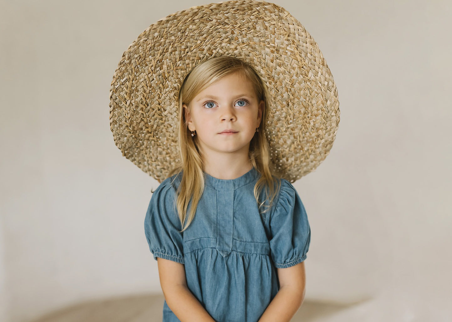DENIM TENCIL PANEL DRESS THREE QUARTER SLEEVE