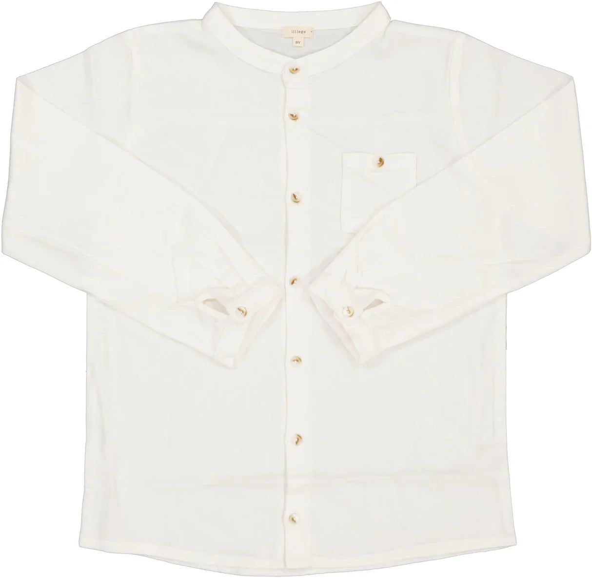Boys Mandarin Collar Shirt - Winter White