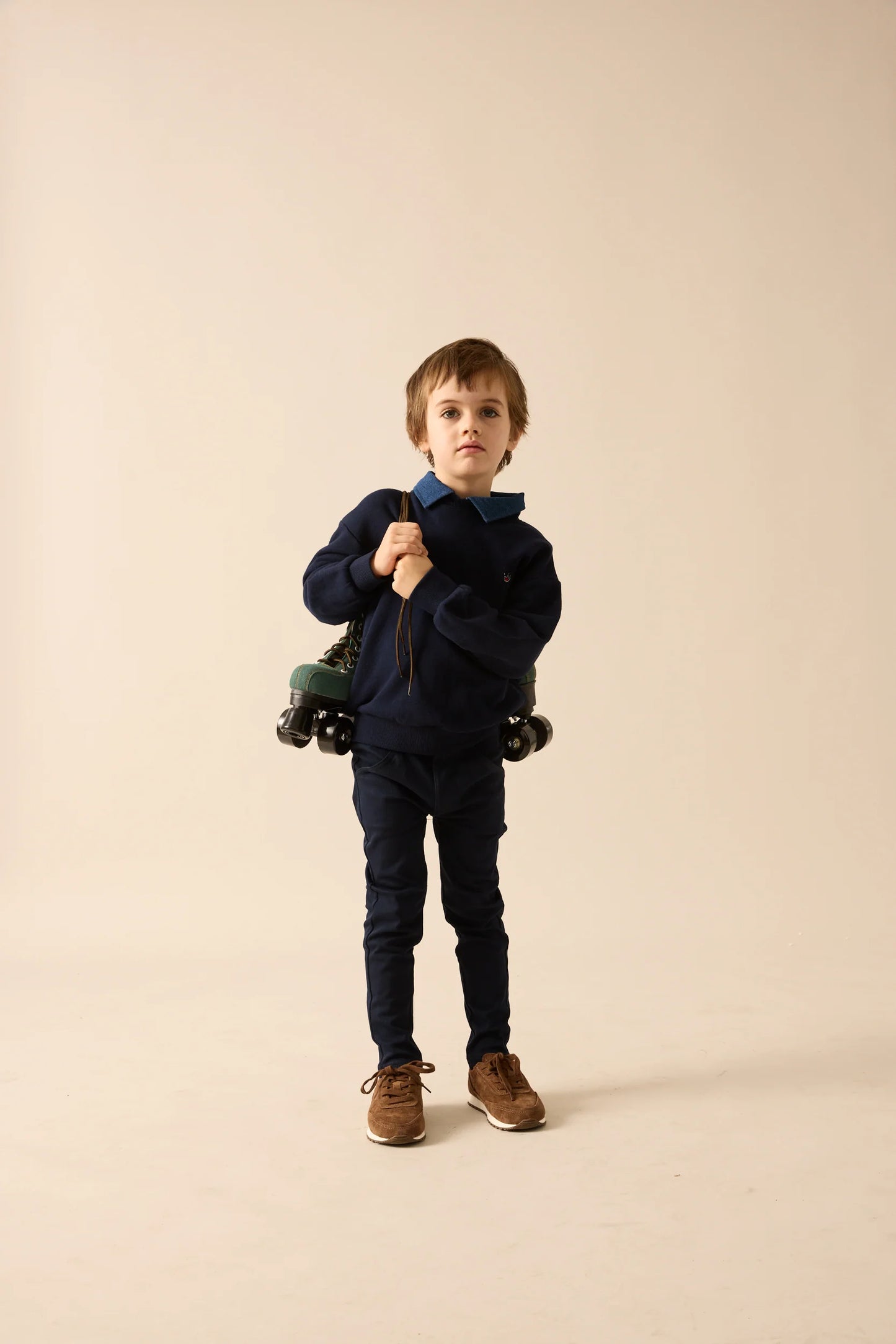 Sweet Campaign Denim Removable Collar Sweatshirt
