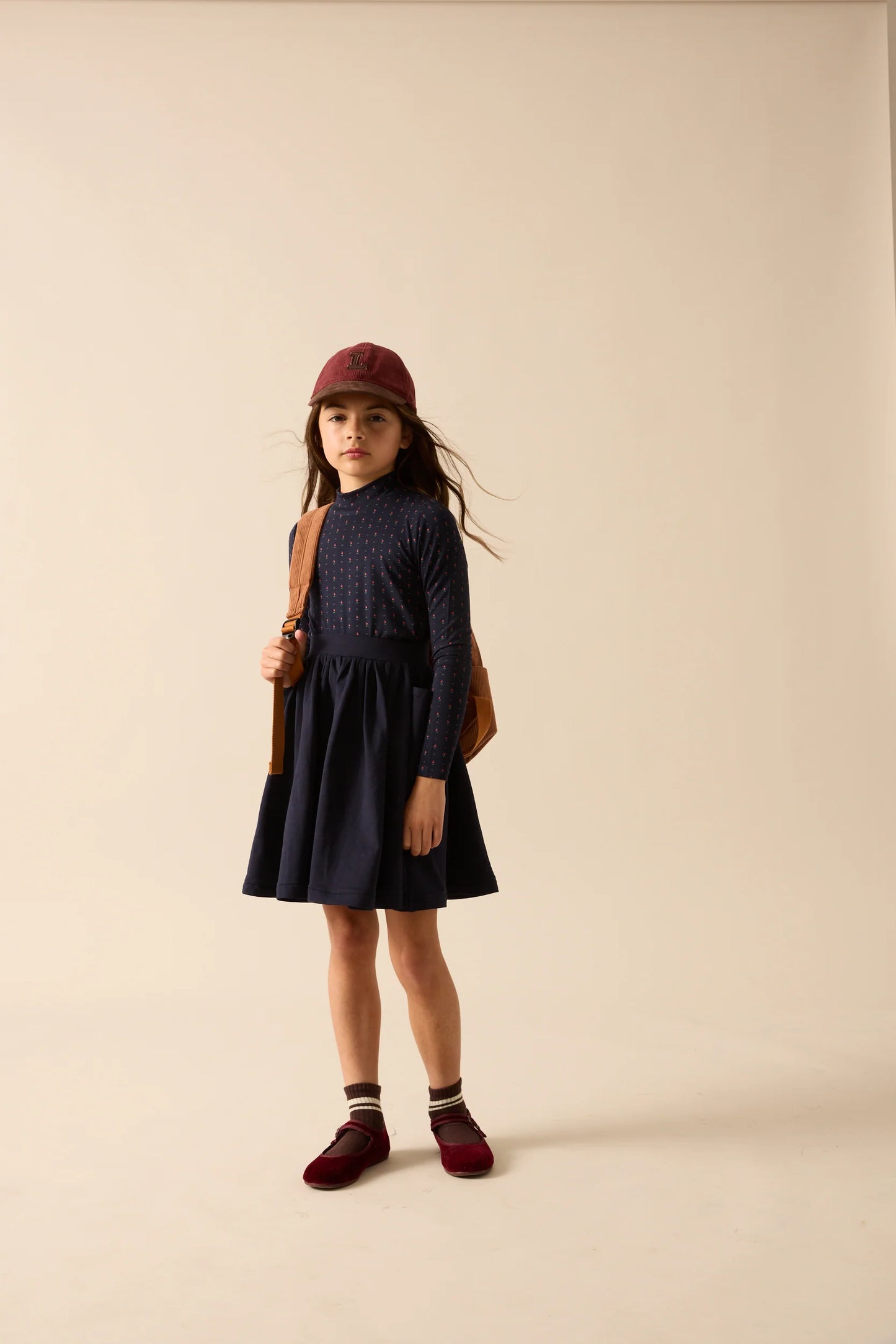 Sweet Campaign Printed Mockneck- Navy Print