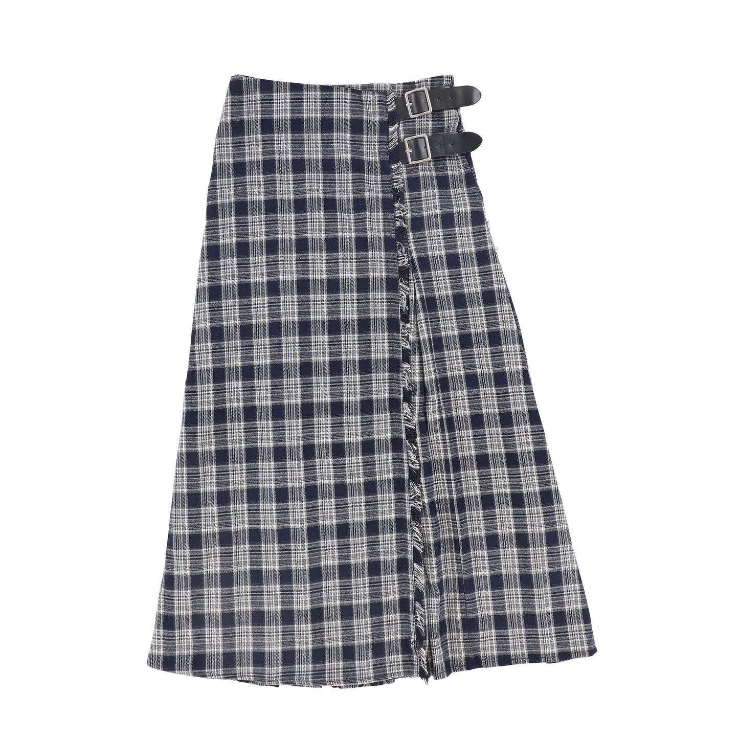 Pleated Buckle Skirt - Black/White