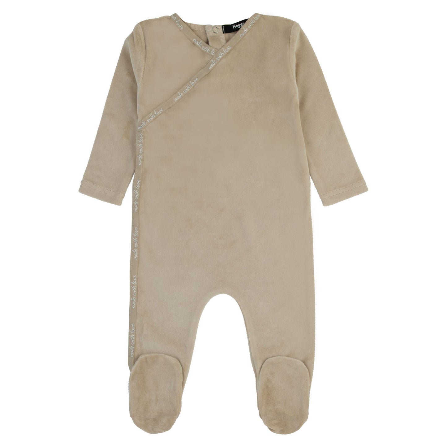 Sand Velour Wrap Trim Footie