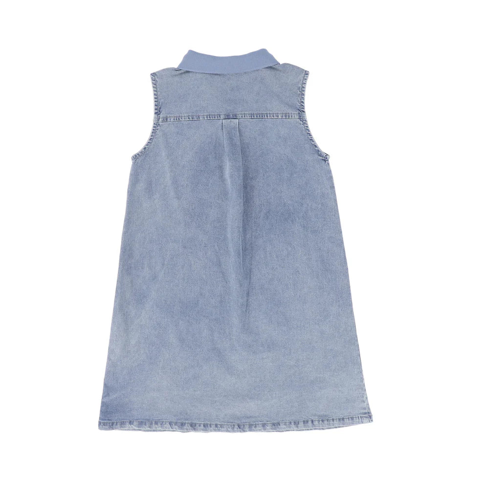 Rope Zipper Collared Jumper LT Blue Denim