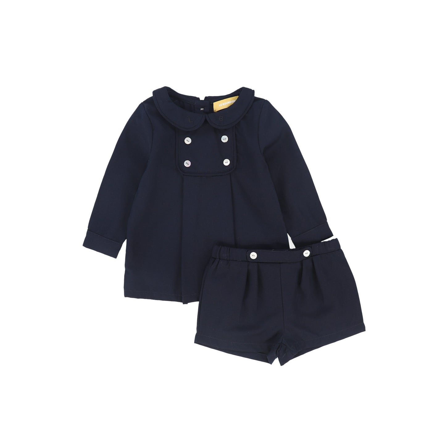 Wool Button Detail Set - Navy