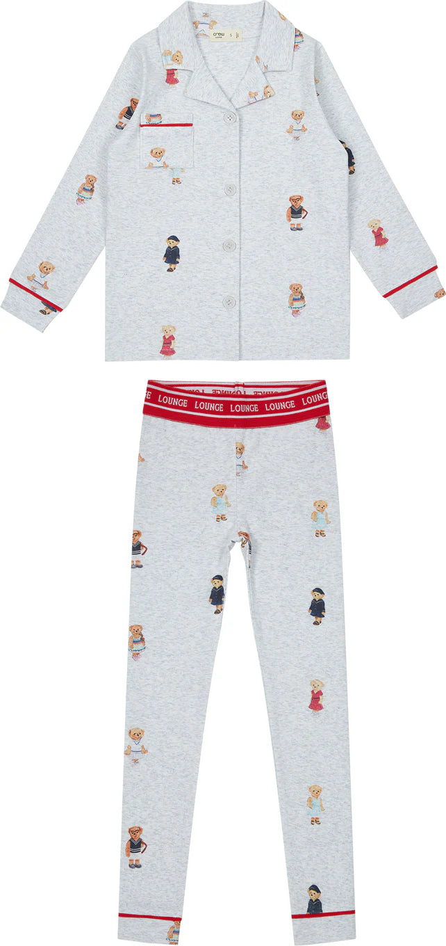 Bear Grandpa Set Grey/Red