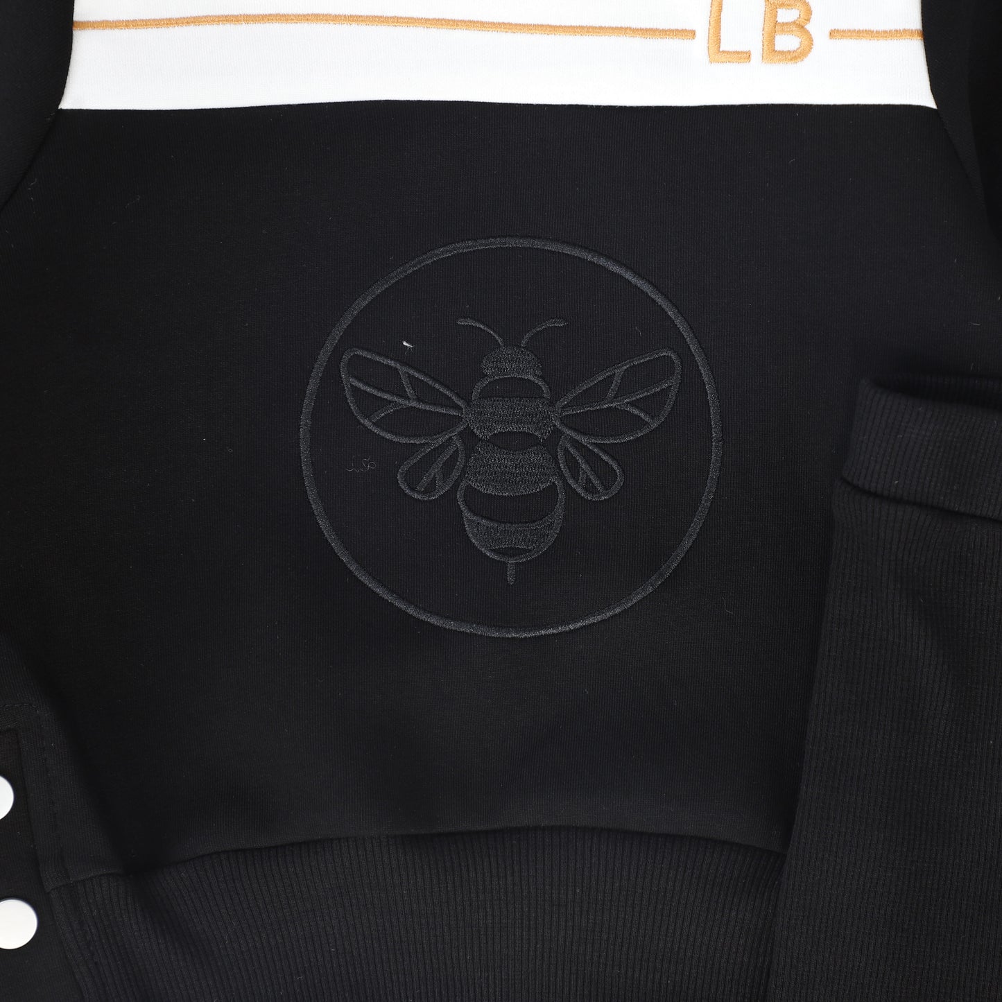 Color Block Bee Sweatshirt Set - Black/White