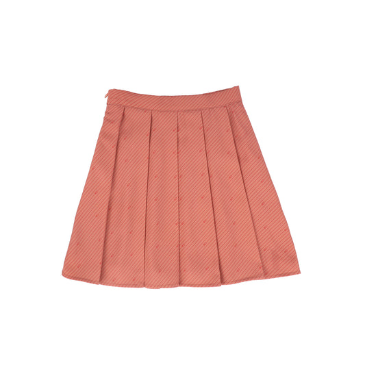 Girls Striped Logo Blouse and Skirt Set