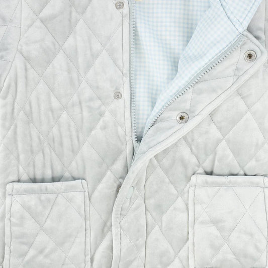 Blue Velour Quilted Jacket