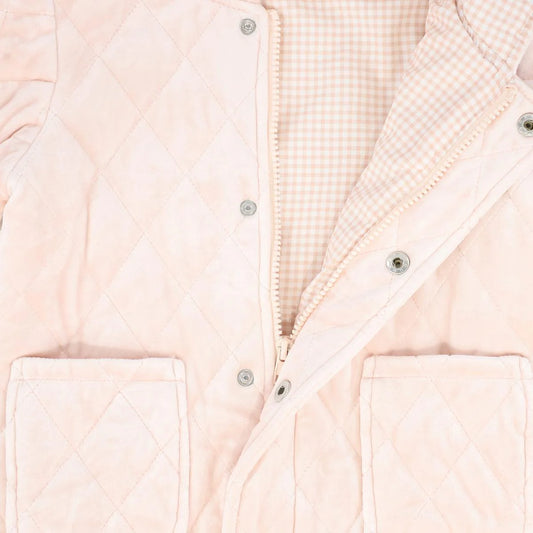 Pink Velour Quilted Jacket