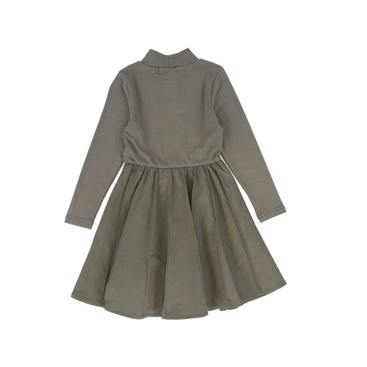 Mockneck Cargo Dress- Sage