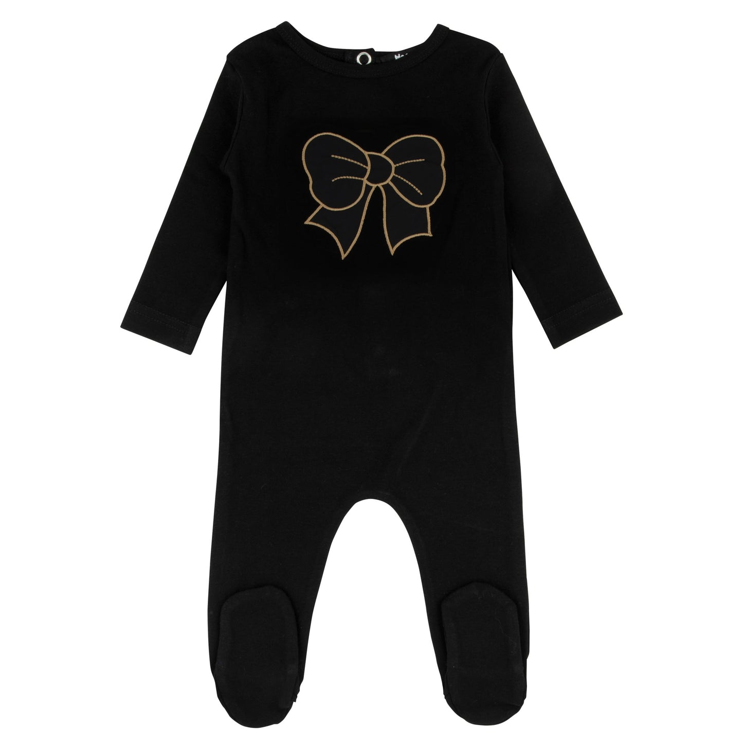 Black Girl Puffy Bow Footie