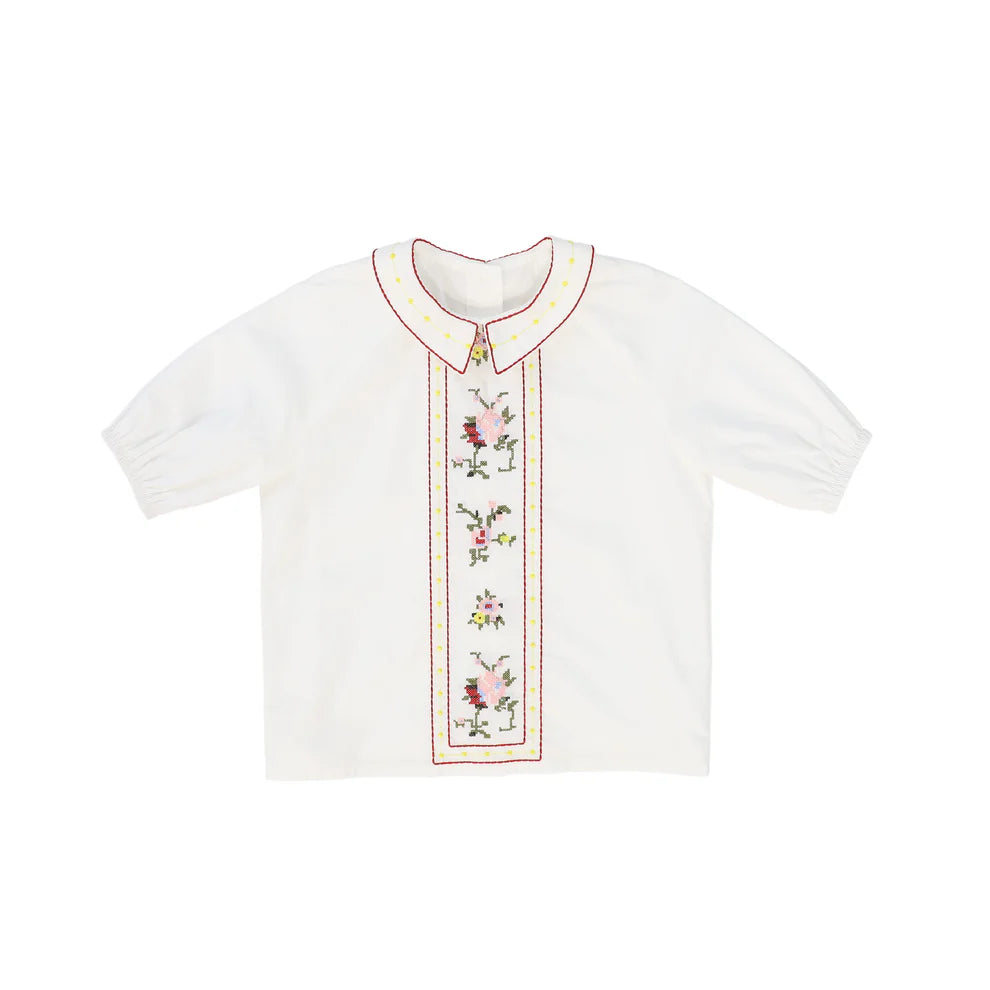 Embroidered Flower Blouse