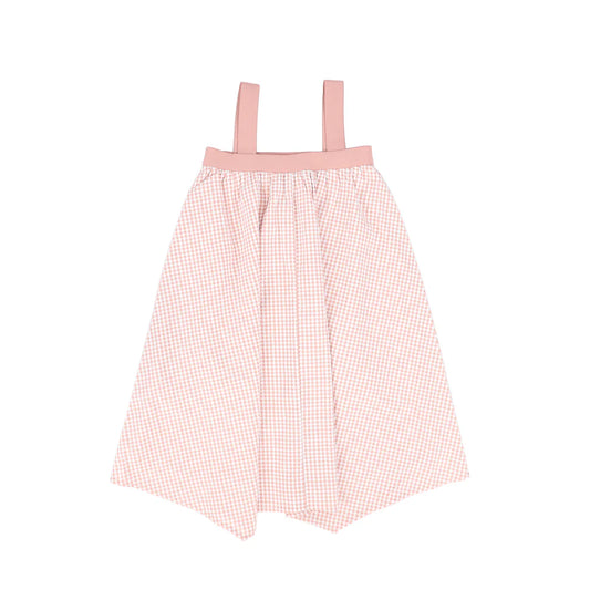 Seersucker Gingham Asymmetrical Jumper- Pink