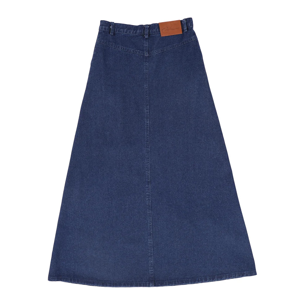 Denim Side Pocket Maxi Skirt