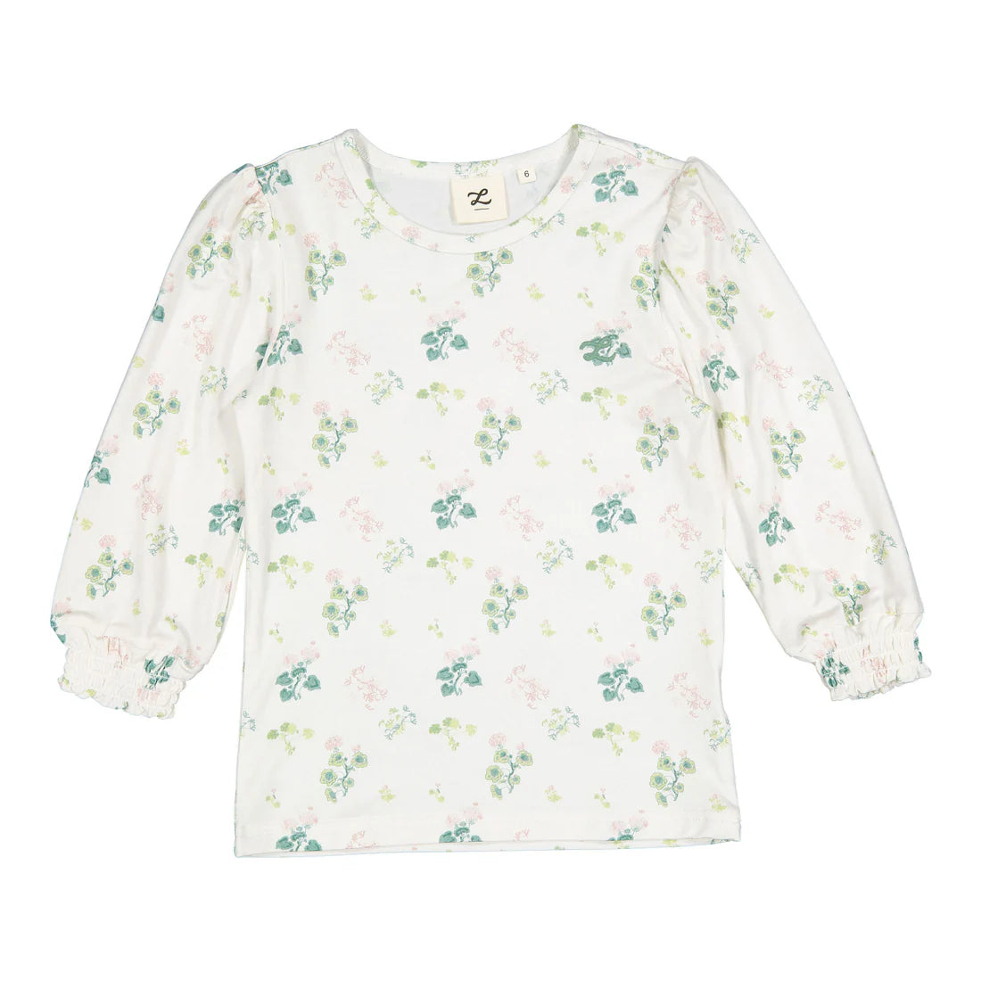 Geranium 3/4 Sleeve Puff Tee