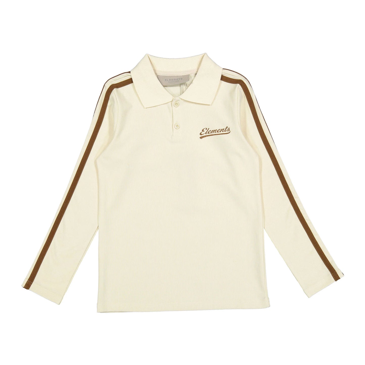 Cream/Taupe Stripe Sleeve Polo