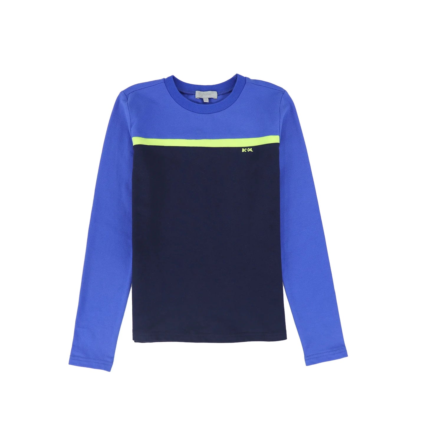 Striped Contrast Pique T-Shirt- Navy