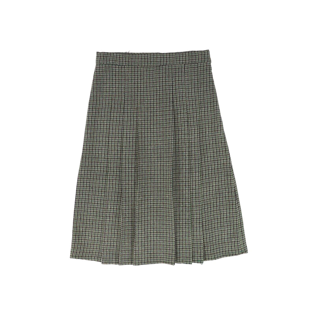 Houndstooth Pleat Skirt