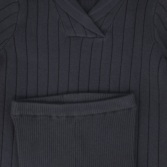 Wide Ribbed Knit Sweater Set
