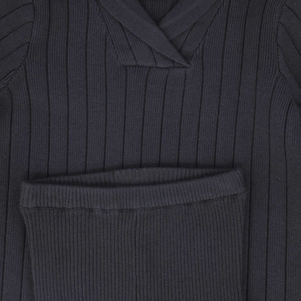 Wide Ribbed Knit Sweater Set