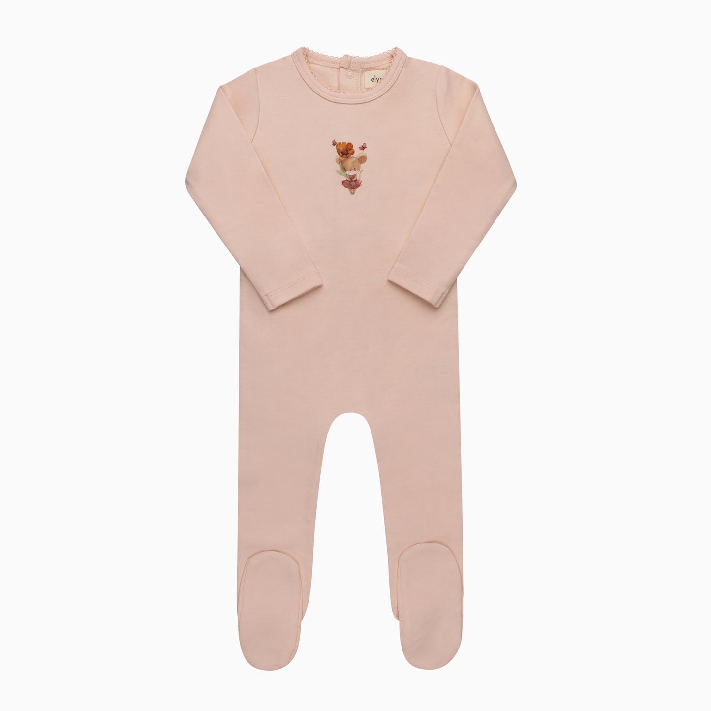 French Terry Pink Mouse Footie