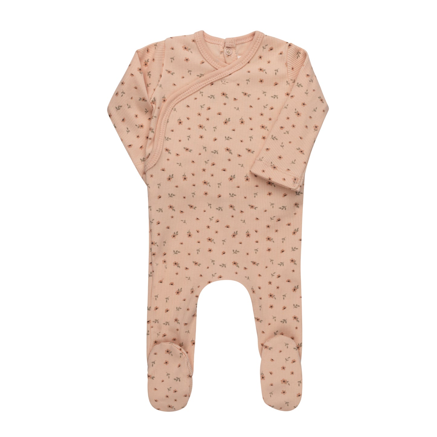Floral Rib Pink Footie