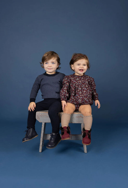 Brushed Floral Dress Collection-Navy - Romper