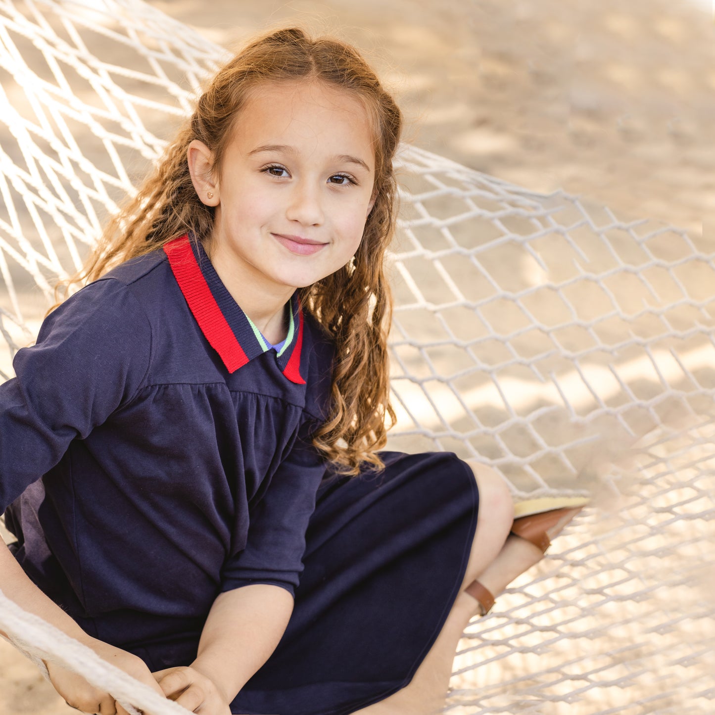 Striped Collar Dress - Long Sleeve