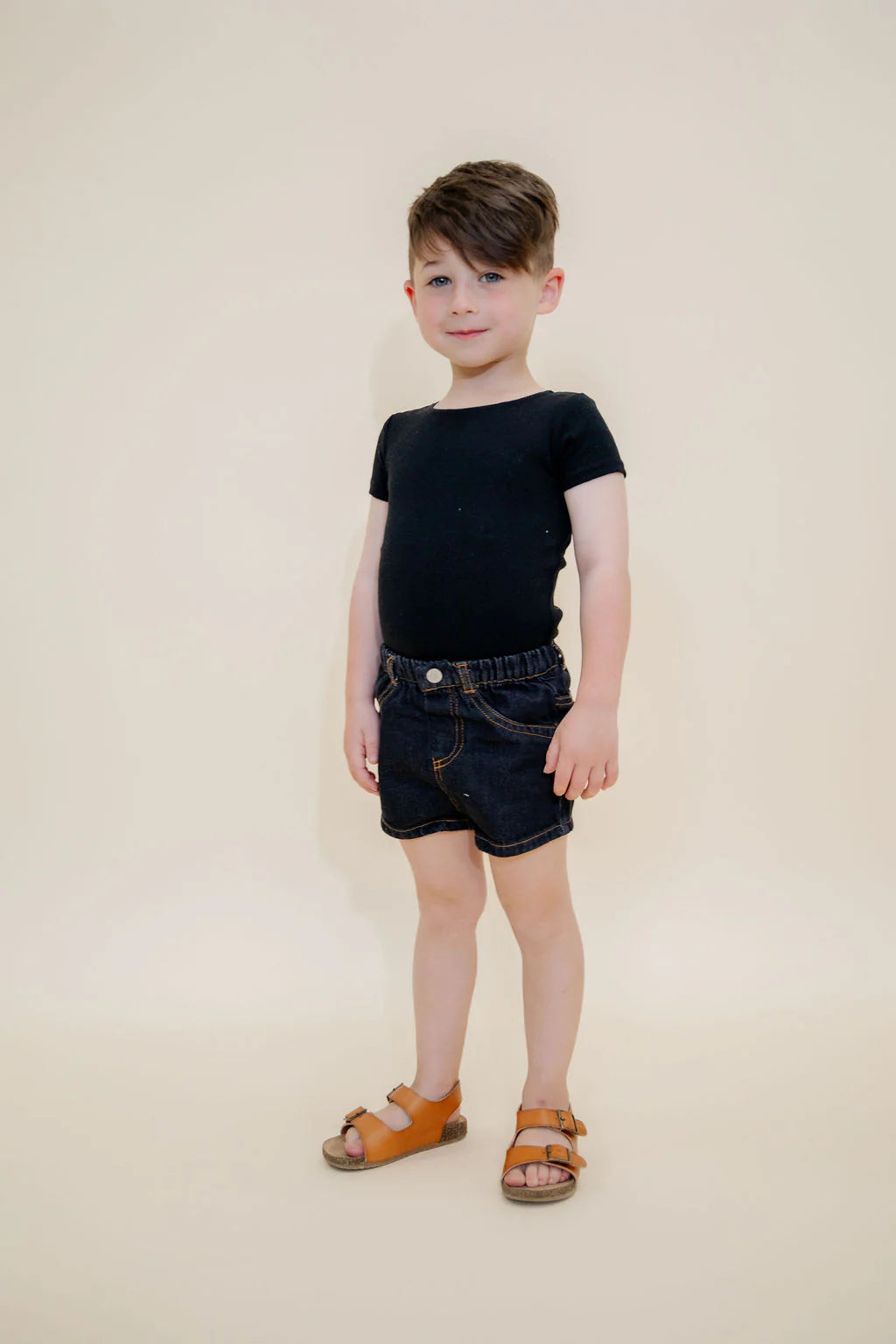 Denim Shorts- Black Denim