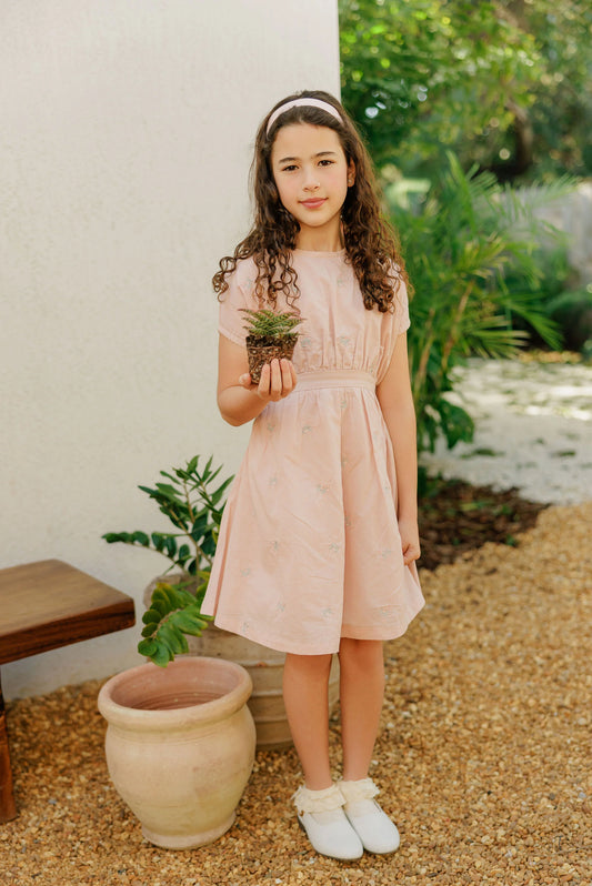 Floral Embroidered Collection Short Sleeve Dress