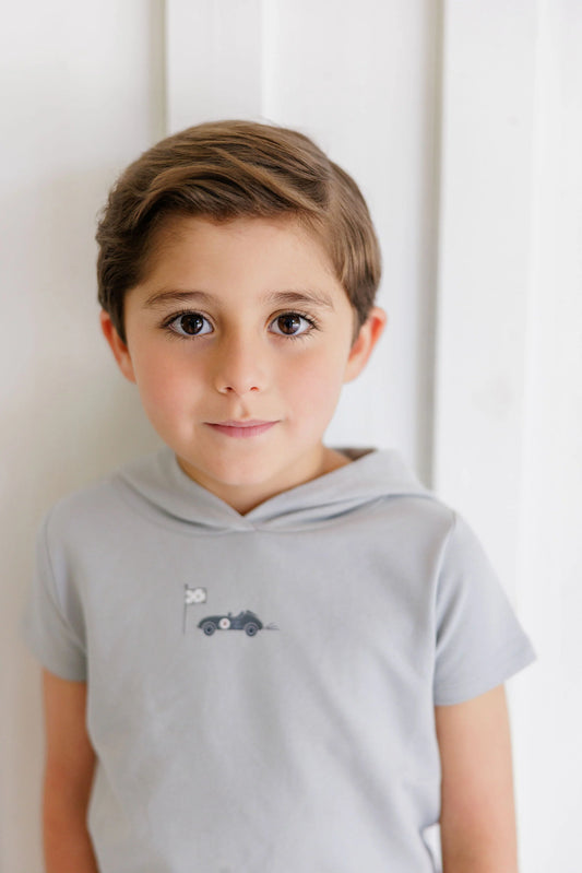 Blue Race Car Boys Tee and Shorts