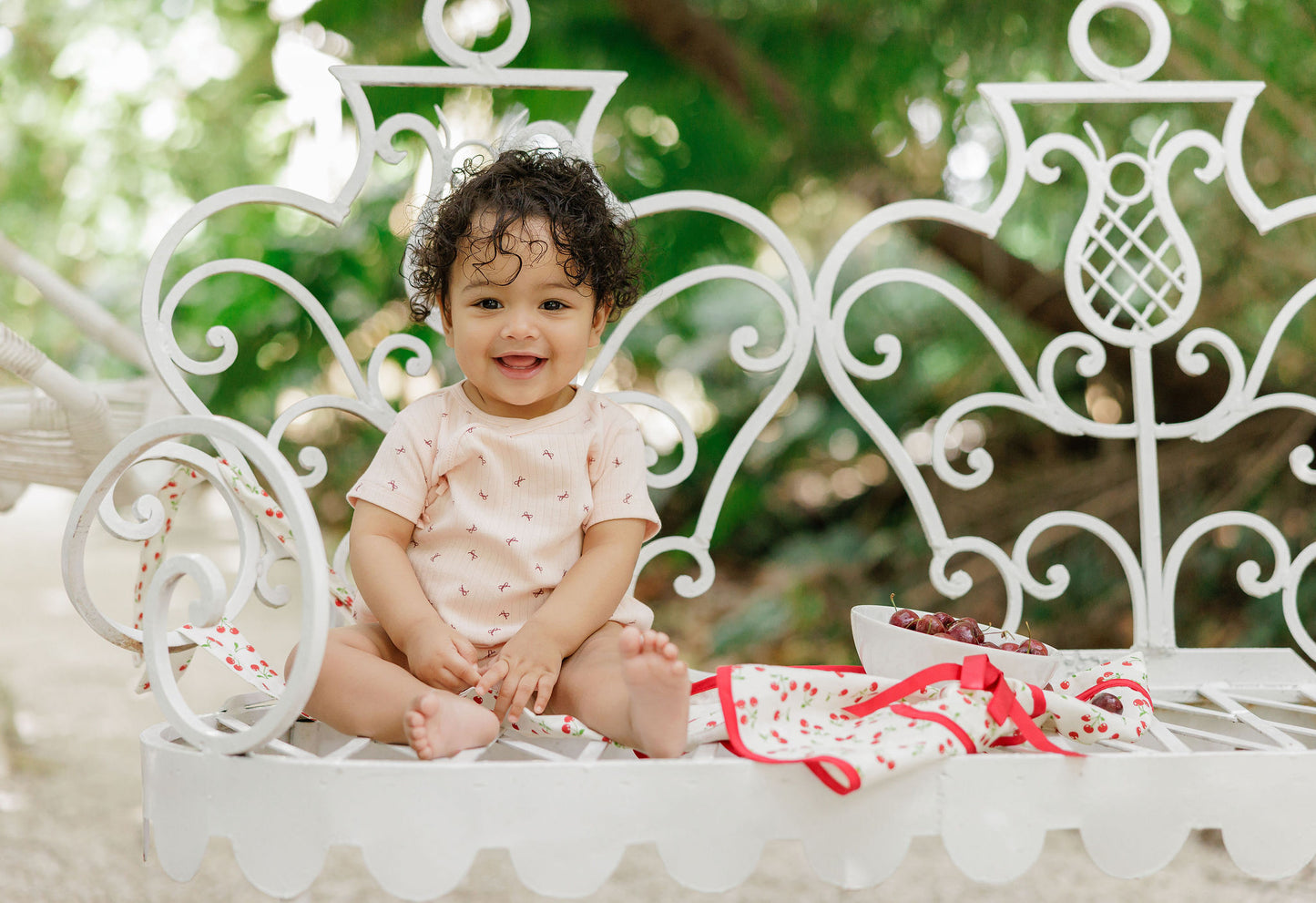 Pink Bow Pattern Romper