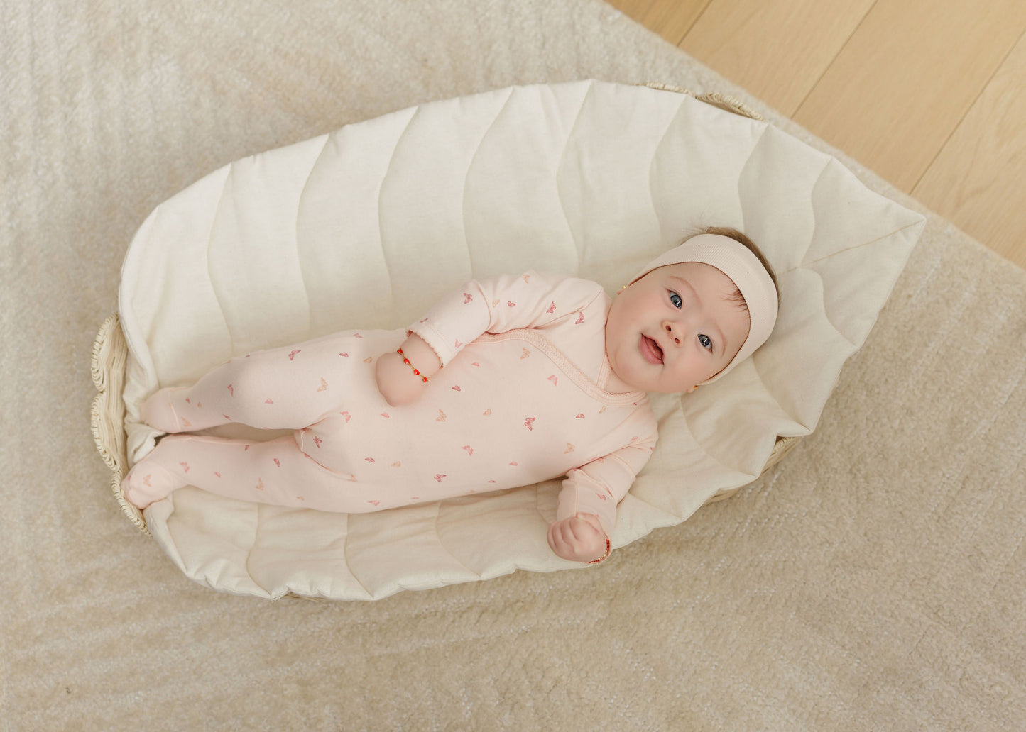 Pink Jersey Cotton Butterfly Footie