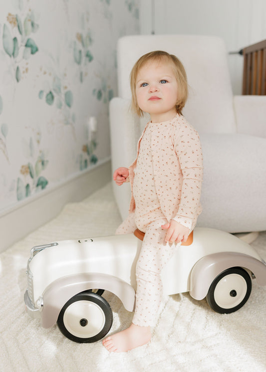 Floral Rib Pink Cardigan