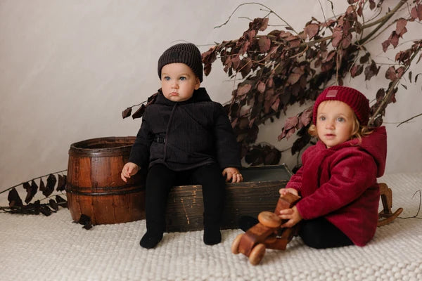 CHUNKY CORDUROY JACKET AND HAT- Red