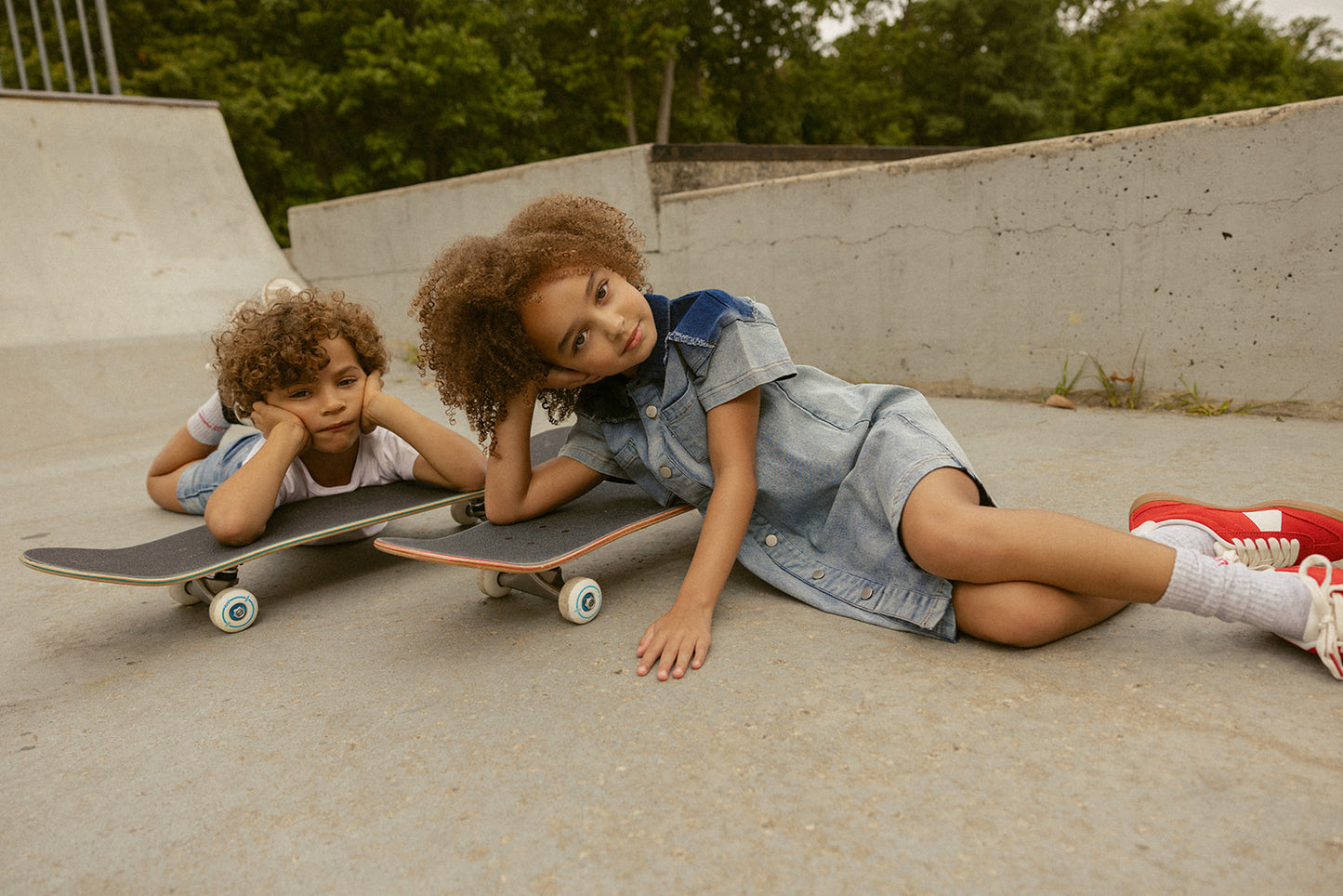 Blue Denim Two-Tone Dress