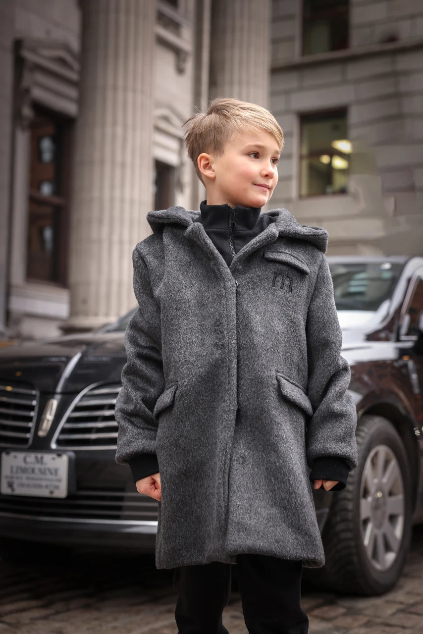 Boys Weekend Wool Coat- BLACK