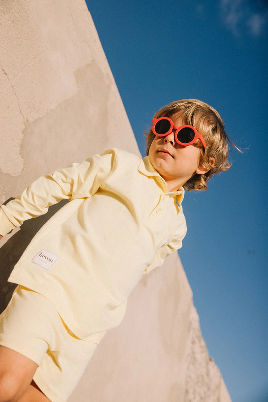 Boys Long Sleeve Polo- Yellow