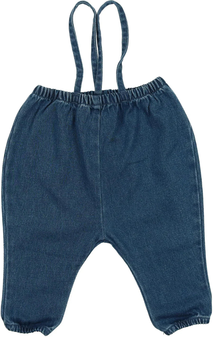 Denim Bubble Suspender Pants Dark Wash