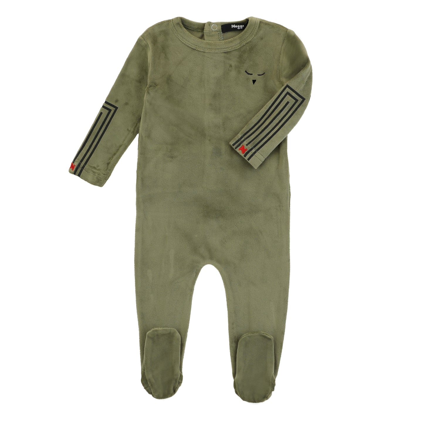 Rectangle print Footie, Powder Green
