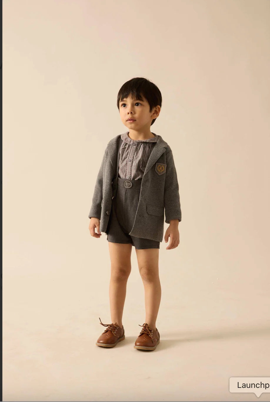 Crest Knit Blazer- Mid Grey